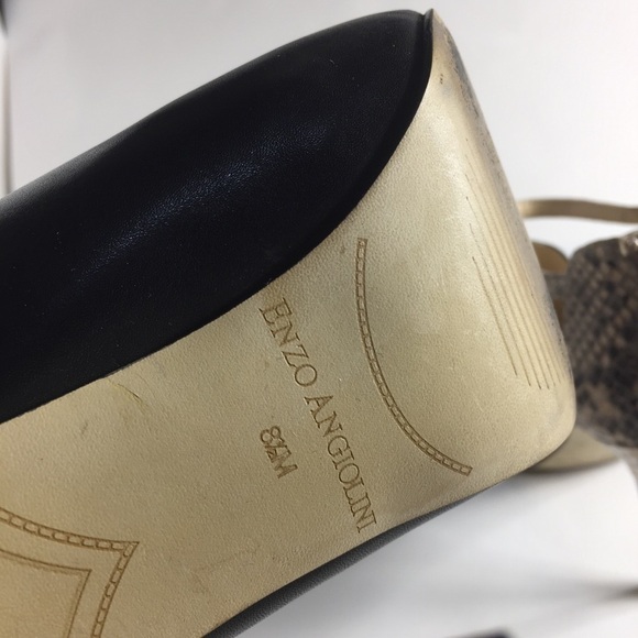 ENZO Angiolini snake skin black high heels pointed toe - Picture 8 of 10